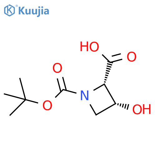 1,2-Azetidinedicarboxylic acid, 3-hydroxy-, 1-(1,1-dimethylethyl) ester, (2S,3R)- structure