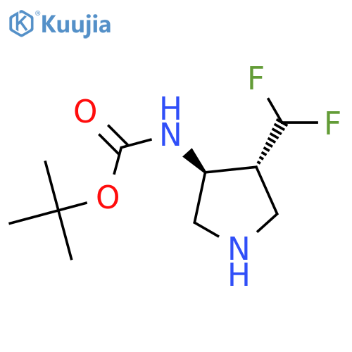 tert-butyl N-[(3S,4R)-4-(difluoromethyl)pyrrolidin-3-yl]carbamate structure
