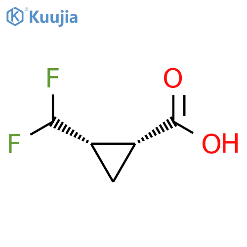 rac-(1R,2S)-2-(difluoromethyl)cyclopropane-1-carboxylic acid structure