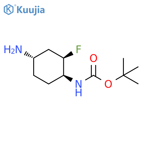 tert-butyl N-[(1S,2R,4S)-4-amino-2-fluoro-cyclohexyl]carbamate structure