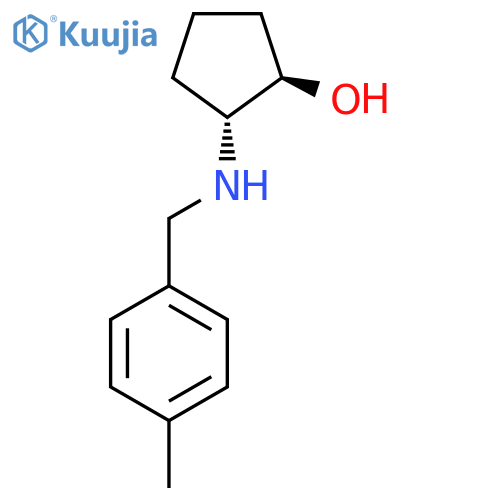 trans-2-{(4-methylphenyl)methylamino}cyclopentan-1-ol structure