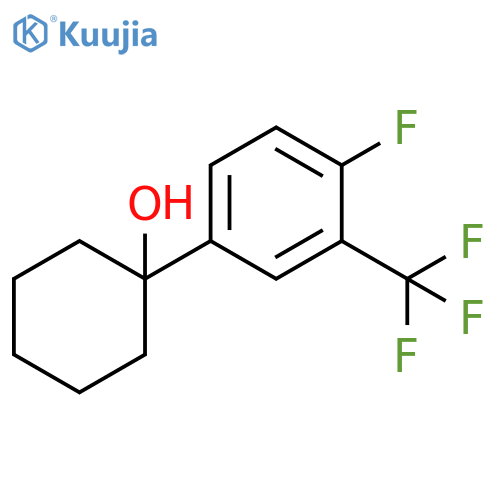 1-(4-fluoro-3-(trifluoromethyl)phenyl)cyclohexanol structure