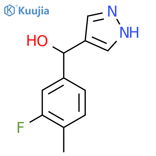 (3-fluoro-4-methylphenyl)(1H-pyrazol-4-yl)methanol structure