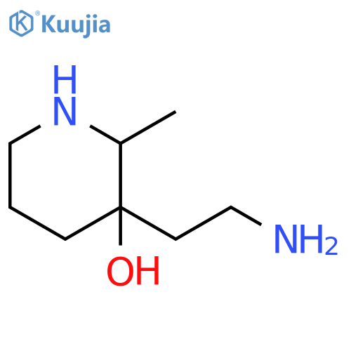 3-Piperidinol, 3-(2-aminoethyl)-2-methyl- structure