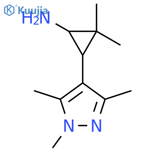 2,2-dimethyl-3-(trimethyl-1H-pyrazol-4-yl)cyclopropan-1-amine structure