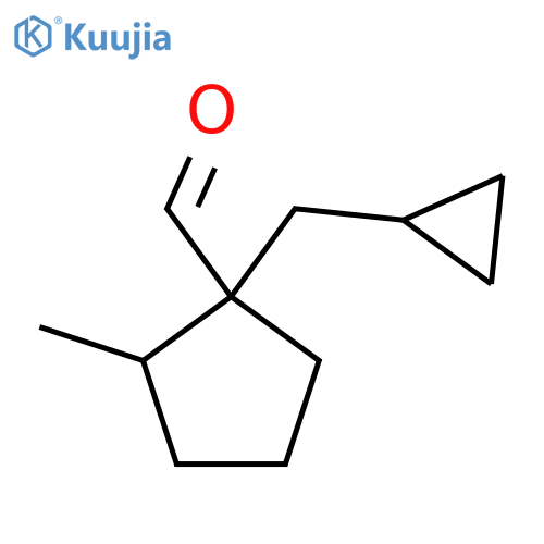 1-(cyclopropylmethyl)-2-methylcyclopentane-1-carbaldehyde structure