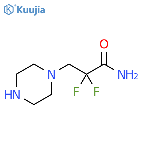 2,2-difluoro-3-(piperazin-1-yl)propanamide structure