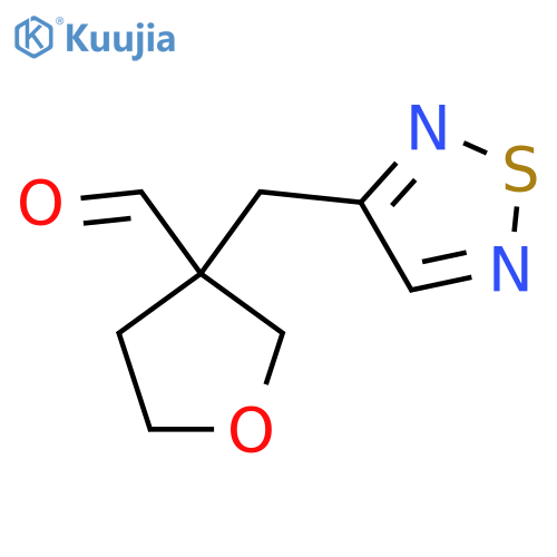 3-(1,2,5-thiadiazol-3-yl)methyloxolane-3-carbaldehyde structure