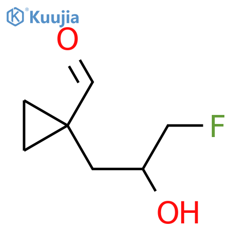 1-(3-Fluoro-2-hydroxypropyl)cyclopropane-1-carbaldehyde structure