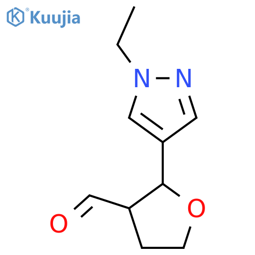 2-(1-Ethyl-1H-pyrazol-4-yl)oxolane-3-carbaldehyde structure