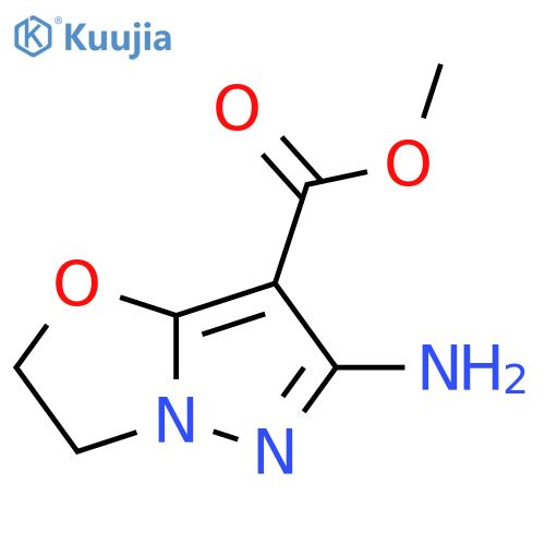 methyl 6-amino-2H,3H-pyrazolo3,2-b1,3oxazole-7-carboxylate structure