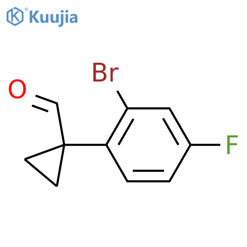 1-(2-bromo-4-fluorophenyl)cyclopropane-1-carbaldehyde structure