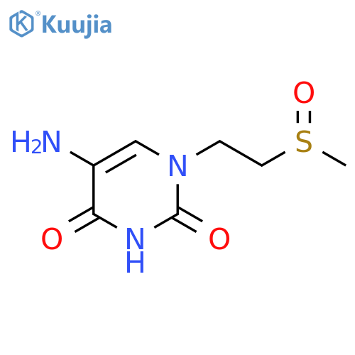 2,4(1H,3H)-Pyrimidinedione, 5-amino-1-[2-(methylsulfinyl)ethyl]- structure