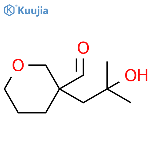 3-(2-hydroxy-2-methylpropyl)oxane-3-carbaldehyde structure