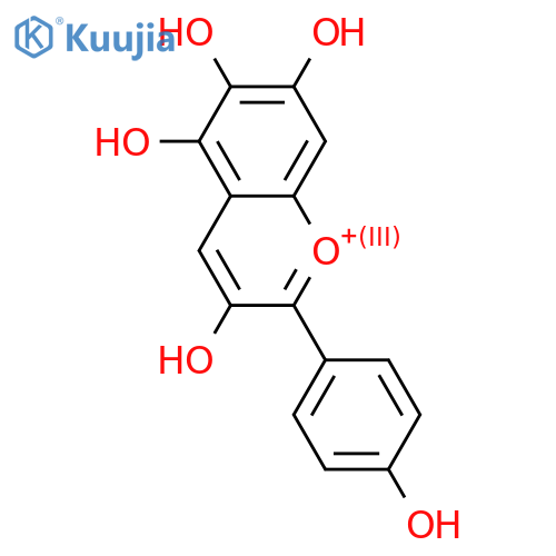 3,4',5,6,7-Pentahydroxyflavylium(1+) structure