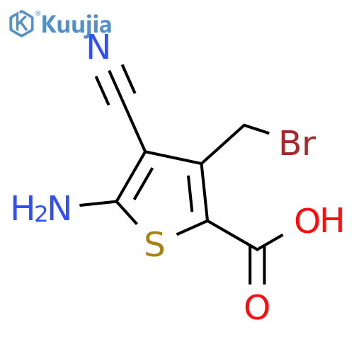 5-amino-3-(bromomethyl)-4-cyanothiophene-2-carboxylic acid structure