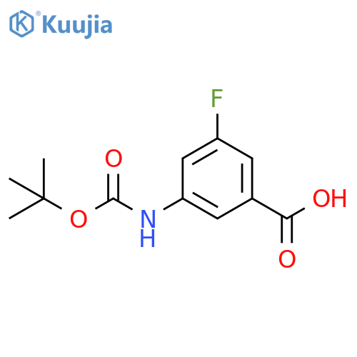 3-{(tert-butoxy)carbonylamino}-5-fluorobenzoic acid structure