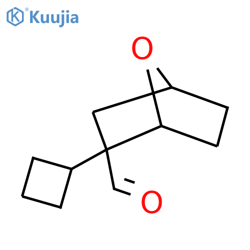 2-cyclobutyl-7-oxabicyclo2.2.1heptane-2-carbaldehyde structure