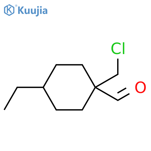 1-(chloromethyl)-4-ethylcyclohexane-1-carbaldehyde structure