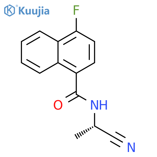 N-(1S)-1-cyanoethyl-4-fluoronaphthalene-1-carboxamide structure