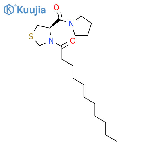 Thiazolidine, 3-(1-oxoundecyl)-4-(1-pyrrolidinylcarbonyl)-, (R)- structure