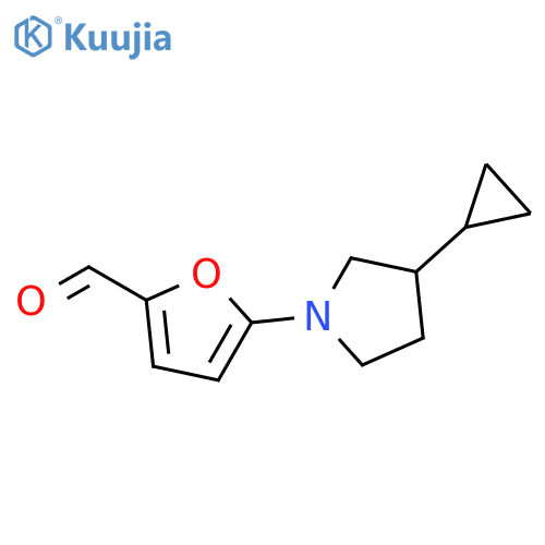 2-Furancarboxaldehyde, 5-(3-cyclopropyl-1-pyrrolidinyl)- structure