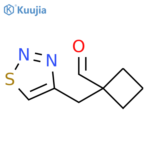 1-(1,2,3-thiadiazol-4-yl)methylcyclobutane-1-carbaldehyde structure