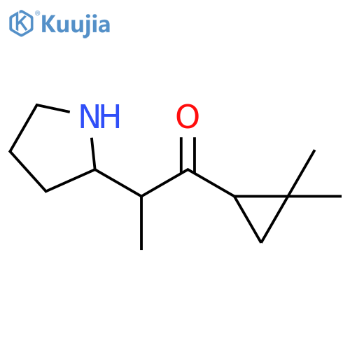 1-(2,2-dimethylcyclopropyl)-2-(pyrrolidin-2-yl)propan-1-one structure