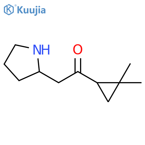 1-(2,2-Dimethylcyclopropyl)-2-(pyrrolidin-2-yl)ethan-1-one structure