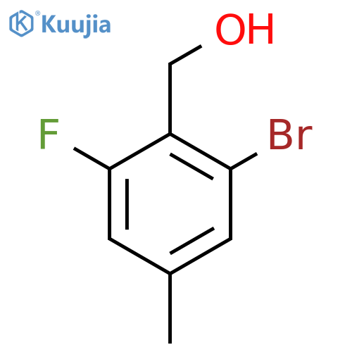 (2-Bromo-6-fluoro-4-methylphenyl)methanol structure