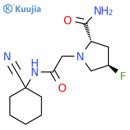 (2S,4R)-1-{[(1-cyanocyclohexyl)carbamoyl]methyl}-4-fluoropyrrolidine-2-carboxamide structure
