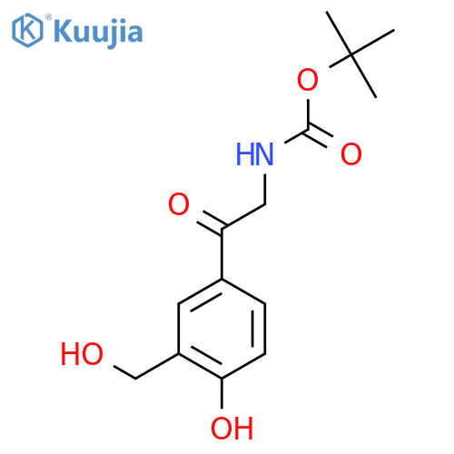 Carbamic acid,N-(2-(4-hydroxy-3-(hydroxymethyl)phenyl)-2-oxoethyl)-,1,1,-dimethylethyl ester structure