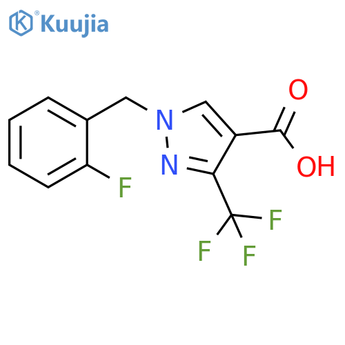 1-(2-fluorobenzyl)-3-(trifluoromethyl)-1H-pyrazole-4-carboxylic acid structure