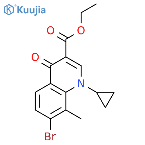 Ethyl 7-bromo-1-cyclopropyl-8-methyl-4-oxo-1,4-dihydroquinoline-3-carboxylate structure