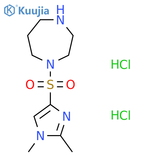 1-[(1,2-dimethyl-1H-imidazol-4-yl)sulfonyl]-1,4-diazepane dihydrochloride structure