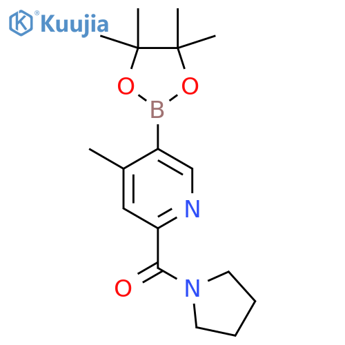 [4-Methyl-5-(4,4,5,5-tetramethyl-[1,3,2]dioxaborolan-2-yl)-pyridin-2-yl]-pyrrolidin-1-yl-methanone structure