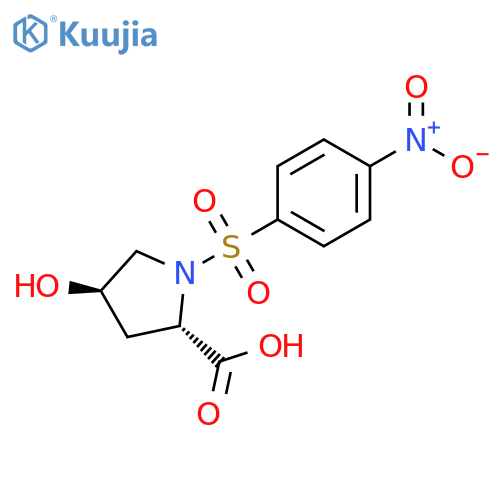 (2S,4R)-4-hydroxy-1-(4-nitrobenzenesulfonyl)pyrrolidine-2-carboxylic acid structure