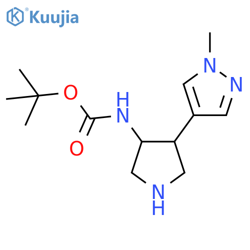 tert-butyl N-4-(1-methyl-1H-pyrazol-4-yl)pyrrolidin-3-ylcarbamate structure