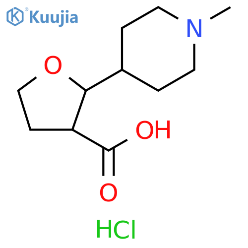 2-(1-methylpiperidin-4-yl)oxolane-3-carboxylic acid hydrochloride structure