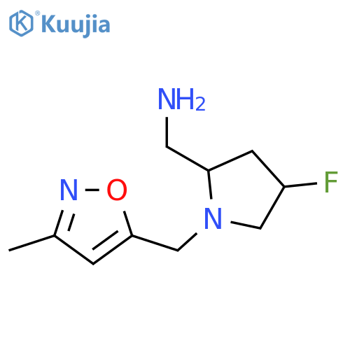 {4-fluoro-1-(3-methyl-1,2-oxazol-5-yl)methylpyrrolidin-2-yl}methanamine structure