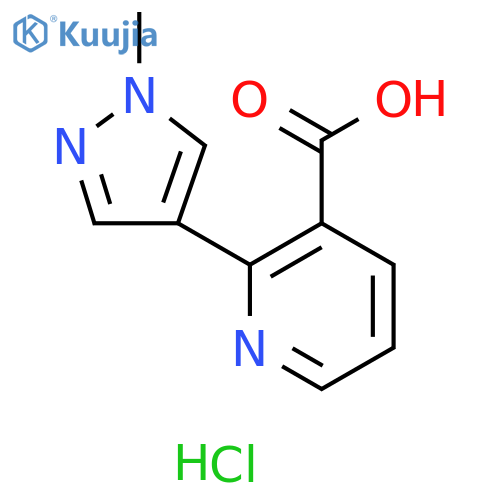 2-(1-methyl-1H-pyrazol-4-yl)pyridine-3-carboxylic acid hydrochloride structure