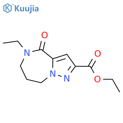Ethyl 5-ethyl-4-oxo-5,6,7,8-tetrahydro-4H-pyrazolo[1,5-a][1,4]diazepine-2-carboxylate structure