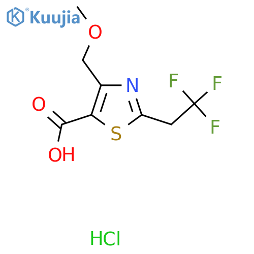 4-(Methoxymethyl)-2-(2,2,2-trifluoroethyl)-1,3-thiazole-5-carboxylic acid hydrochloride structure