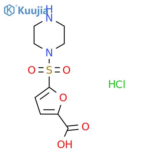 5-(piperazine-1-sulfonyl)furan-2-carboxylic acid hydrochloride structure