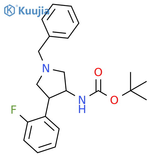 tert-butyl N-1-benzyl-4-(2-fluorophenyl)pyrrolidin-3-ylcarbamate structure