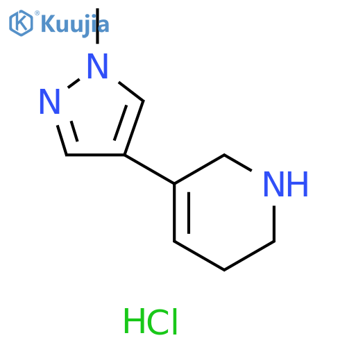 5-(1-methyl-1H-pyrazol-4-yl)-1,2,3,6-tetrahydropyridine hydrochloride structure