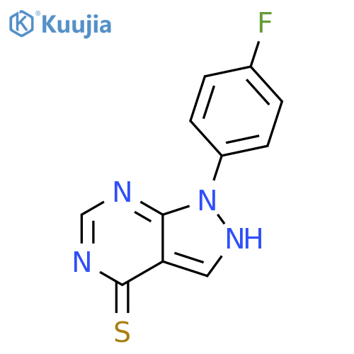 1-(4-fluorophenyl)-1H,4H,5H-pyrazolo3,4-dpyrimidine-4-thione structure