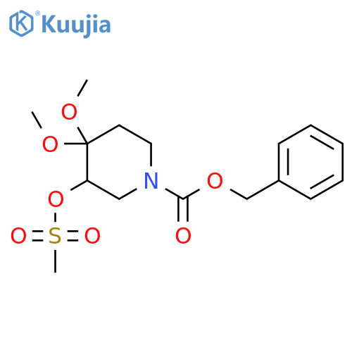benzyl 4,4-dimethoxy-3-((methylsulfonyl)oxy)piperidine-1-carboxylate structure