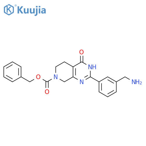 BENZYL 2-(3-(AMINOMETHYL)PHENYL)-4-OXO-3,4,5,6-TETRAHYDROPYRIDO[3,4-D]PYRIMIDINE-7(8H)-CARBOXYLATE structure