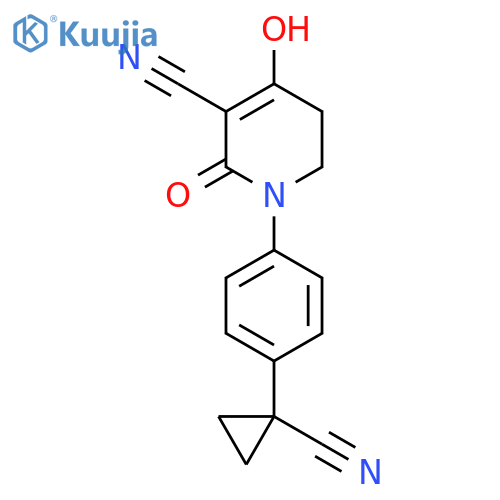 1-(4-(1-Cyanocyclopropyl)phenyl)-4-hydroxy-2-oxo-1,2,5,6-tetrahydropyridine-3-carbonitrile structure